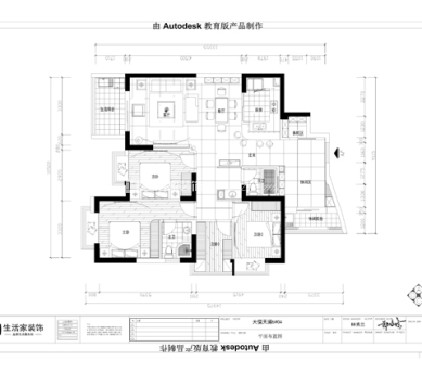 户型图现代风格装修,大儒天澜