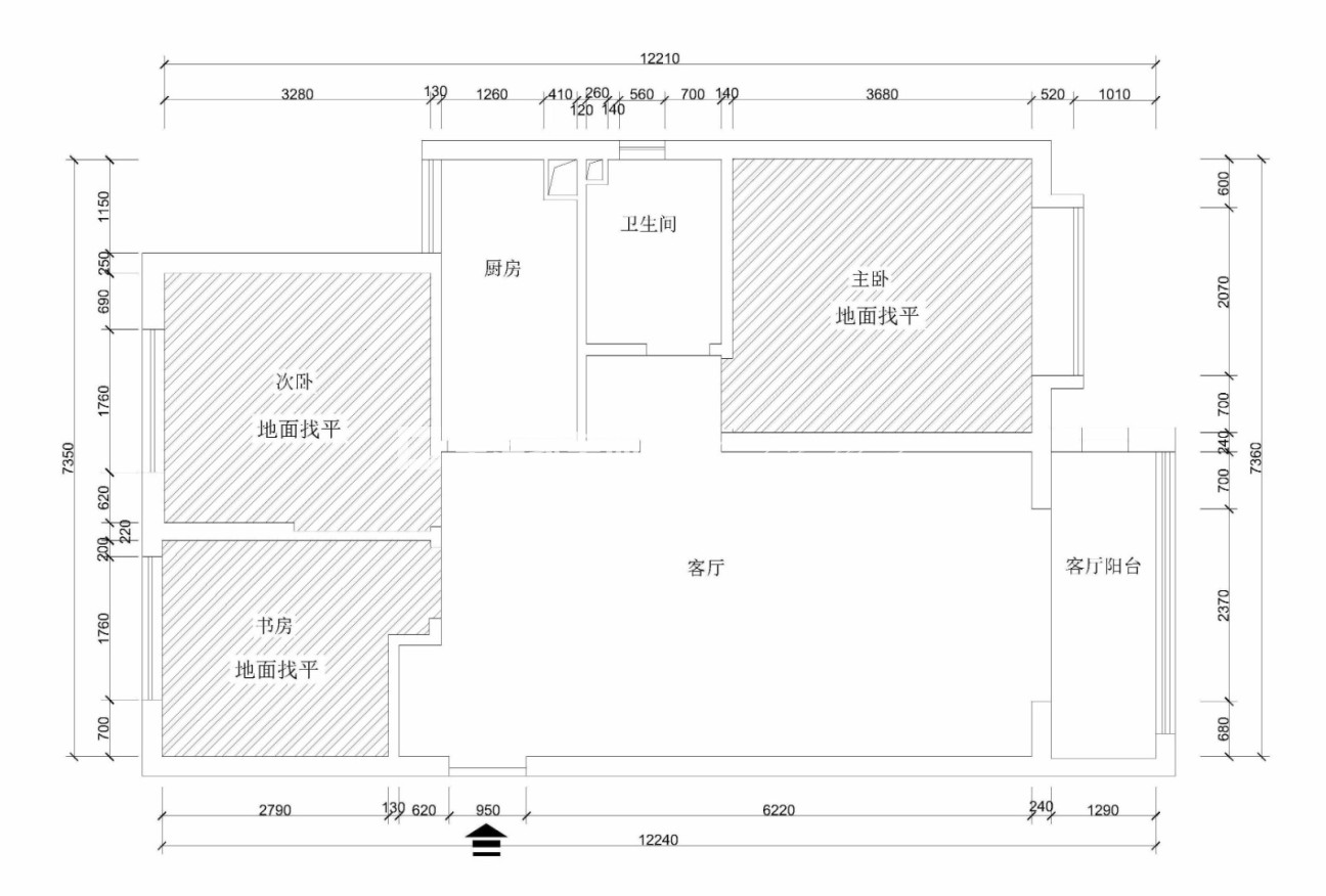 户型图108平米现代简约风格