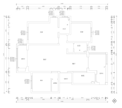 户型图141平三室现代装修实景案例