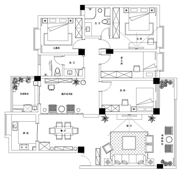 户型图白龙潭淏园169m² 日式风格 生活家家居