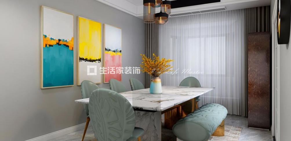 储物柜108平三室北欧极简风装修实景案例