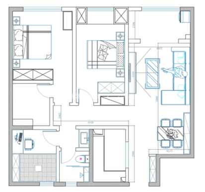 户型图现代轻奢 装修设计