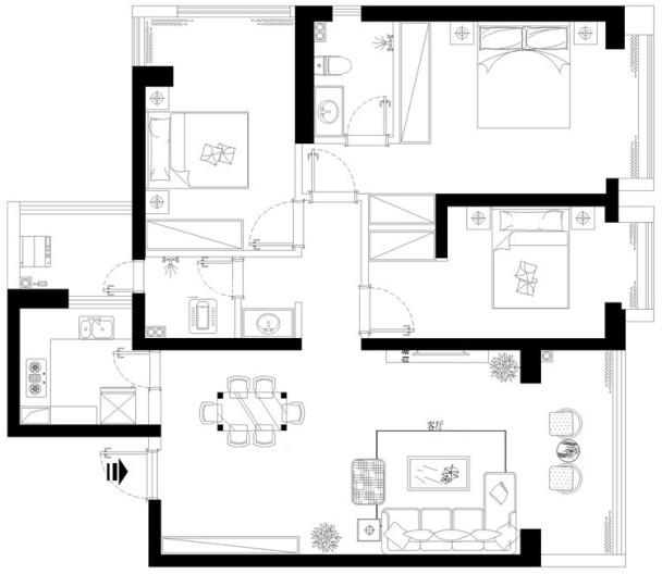 户型图海伦国际 125m²  现代风格 生活家家居