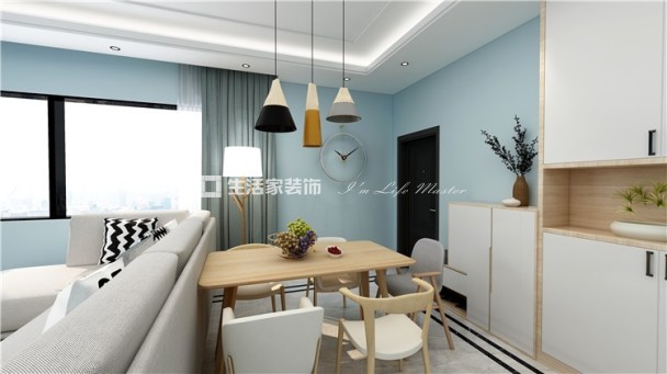 吊顶云路裕庭 113㎡ 北欧风格 生活家家居