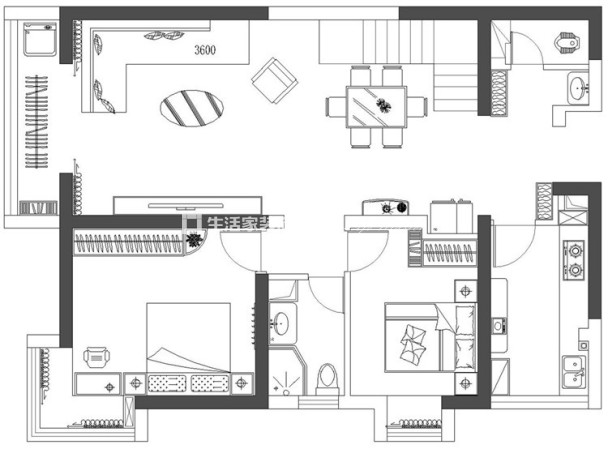 户型图安居家园 160㎡ 简欧风格 生活家家居