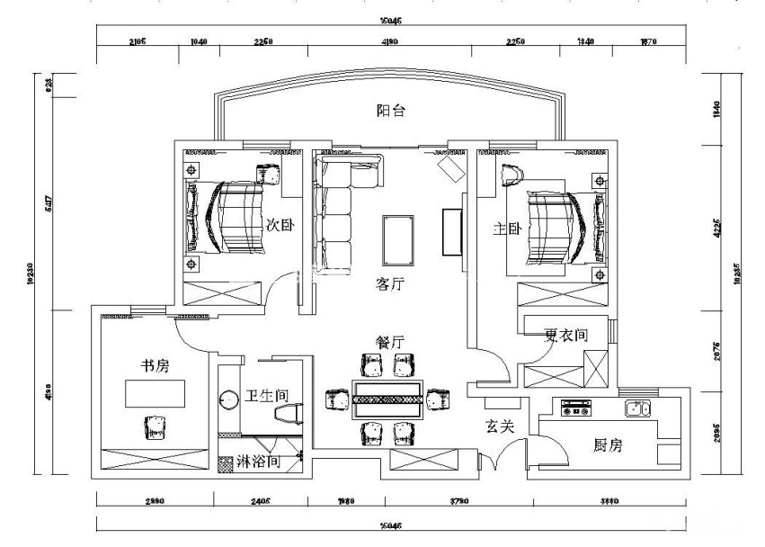 户型图现代混搭   新房装修