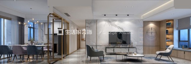 储物柜中联名城 99m² 现代轻奢风格