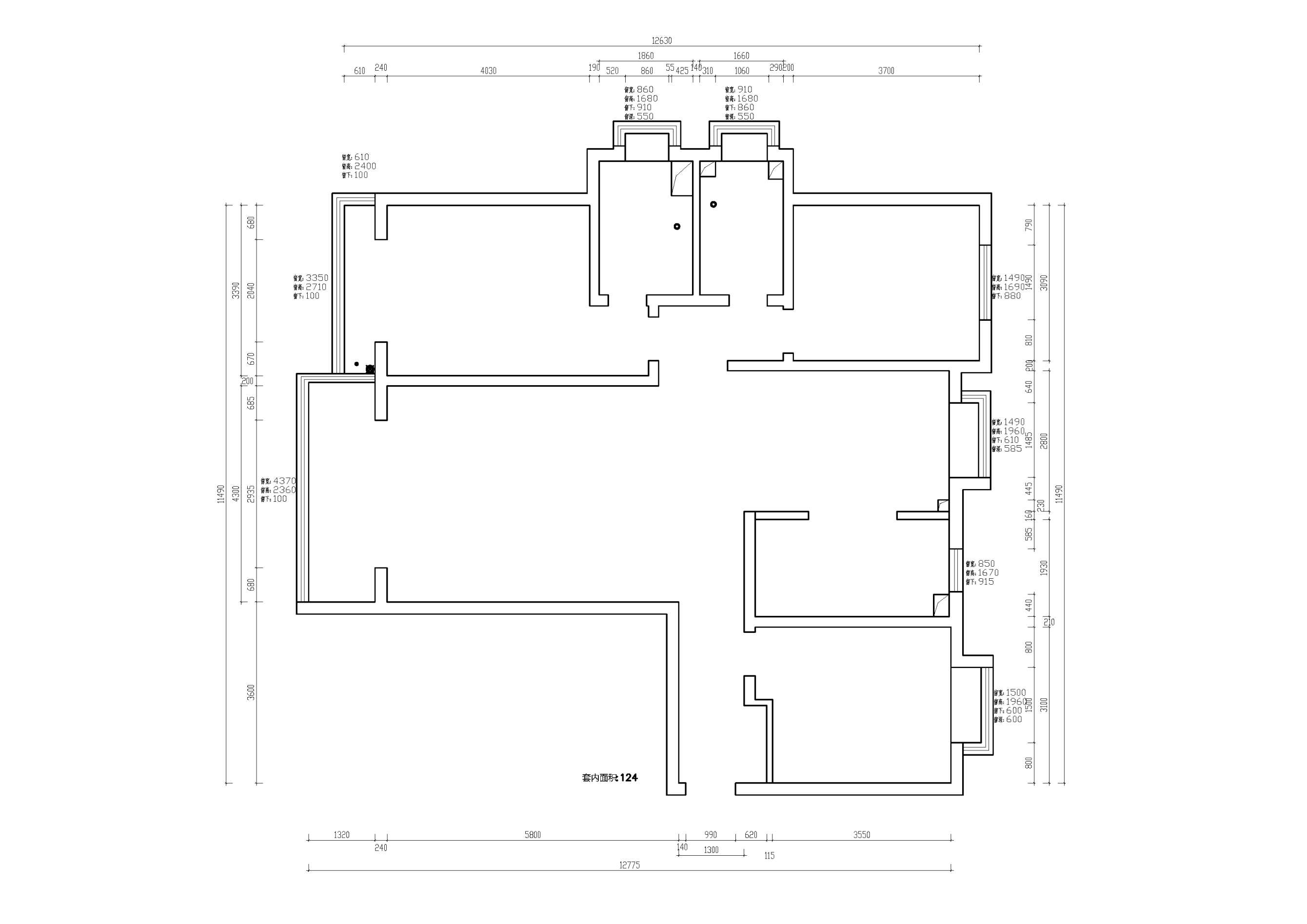 户型图150平现代轻奢风青岛名嘉城