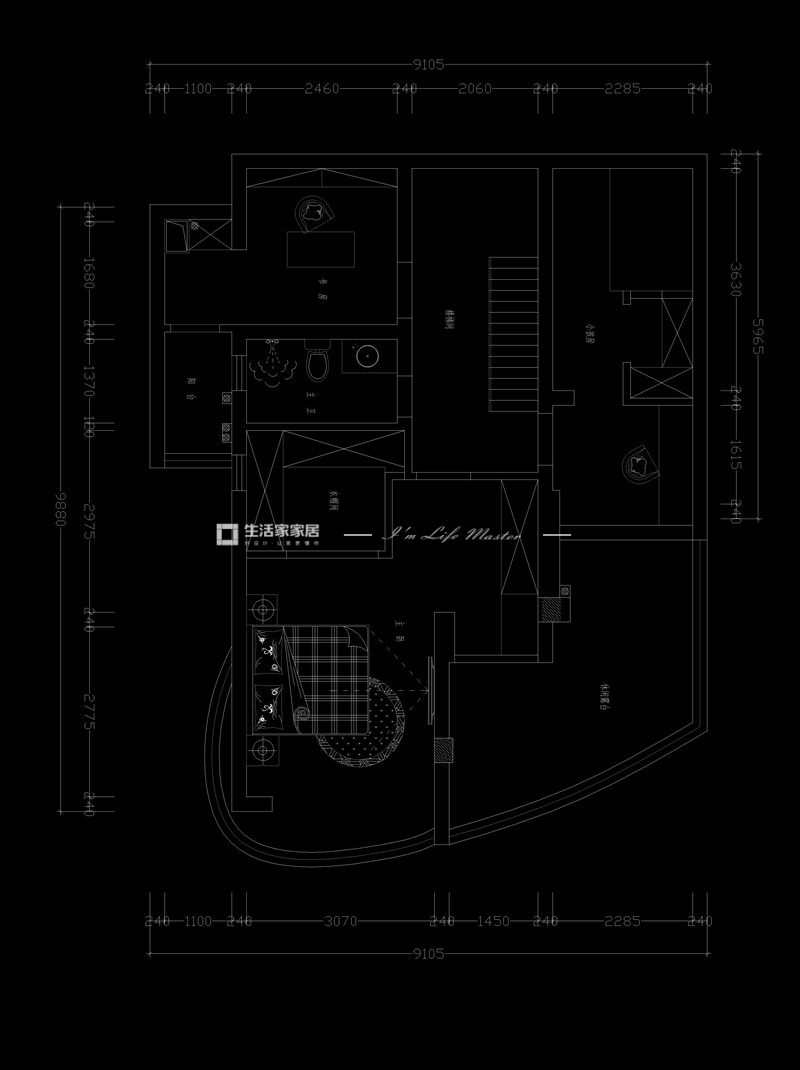 现代户型图装修效果图