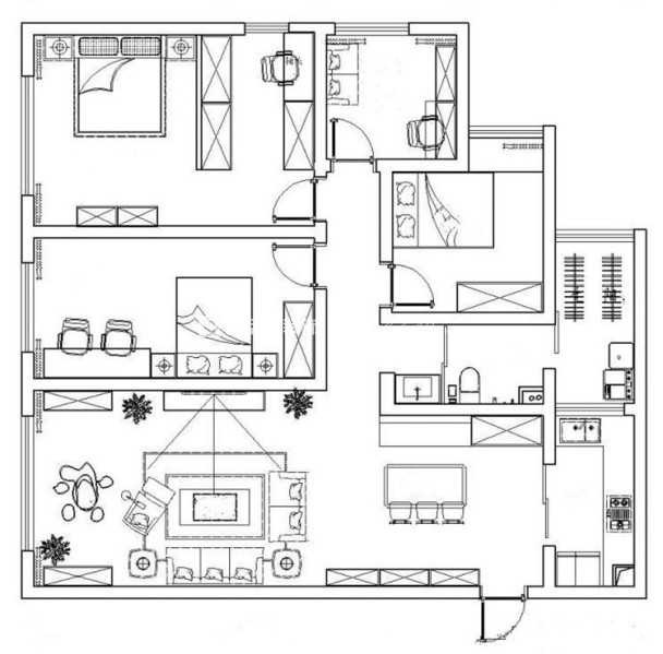 户型图林肯公园 160㎡ 现代轻奢 生活家家居