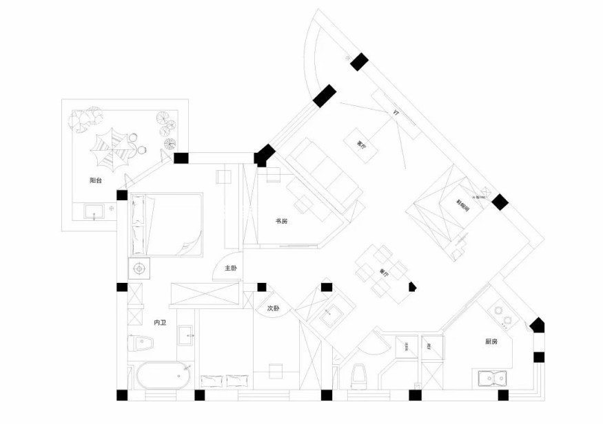 户型图安顺佳园    100平 现代风格