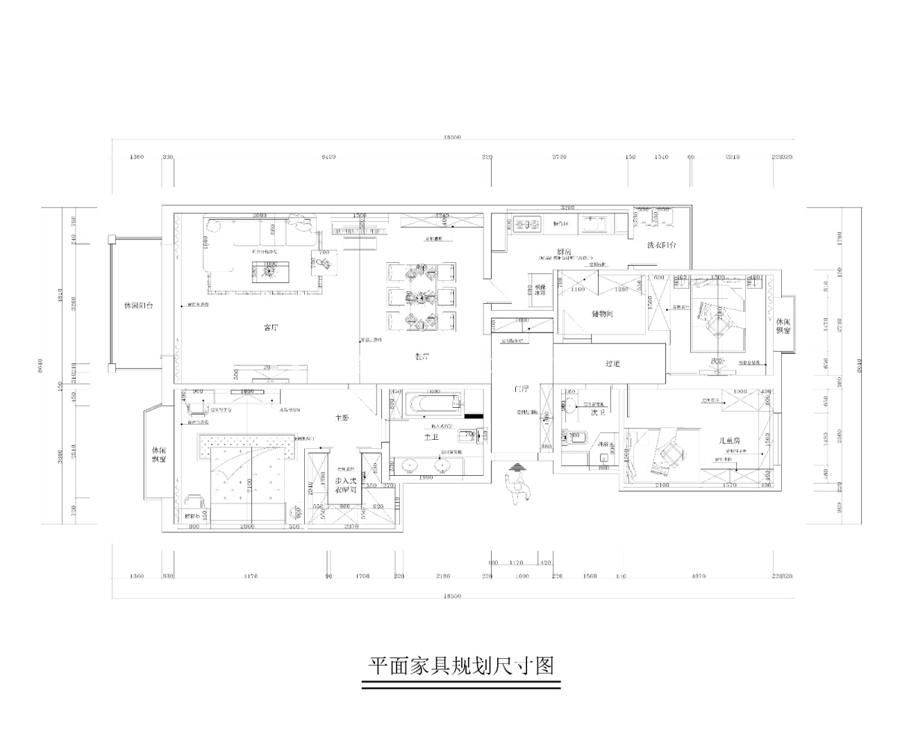 户型图现代奢华、大平层