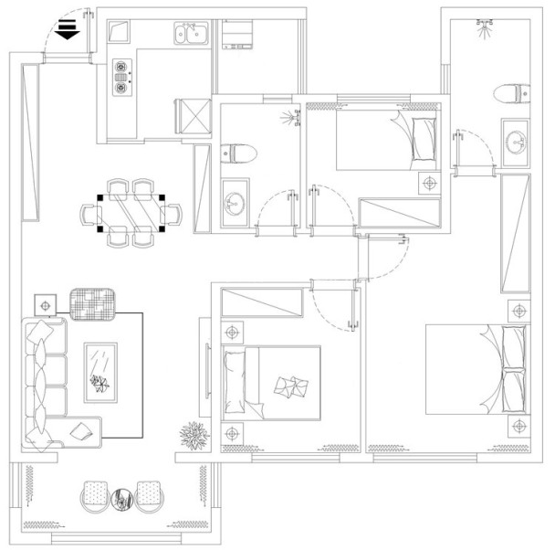 户型图白麓城  100m² 现代简约 生活家家居