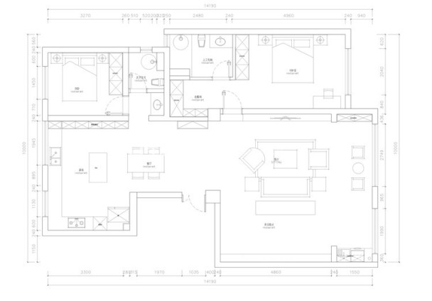 户型图海东俊园 145㎡ 新中式 生活家家居