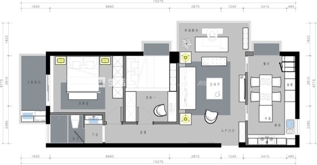 户型图前岐雅筑 83m²  现代轻奢风格