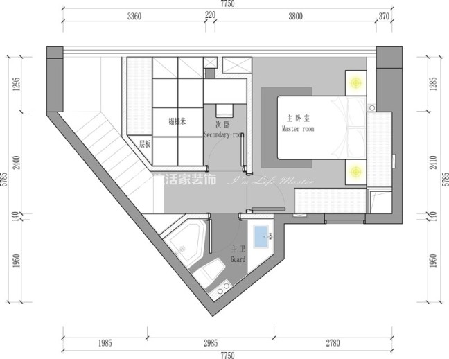 户型图商都会60m²  SOHO 现代风格