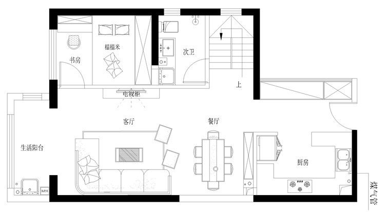 现代户型图装修效果图