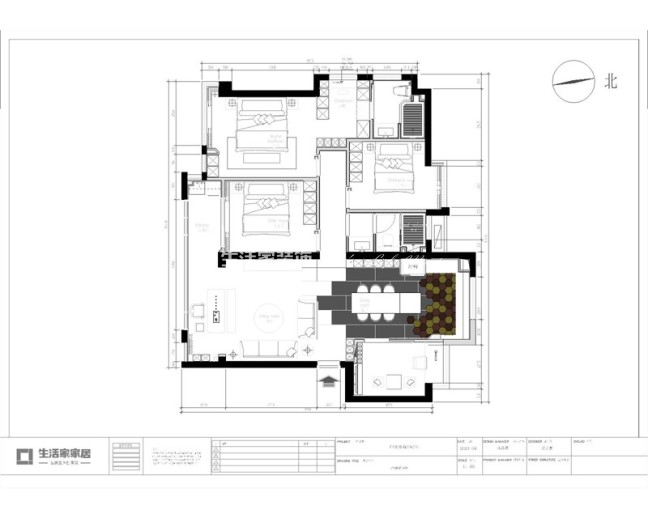 户型图中发印象外滩118m² 现代简约风格