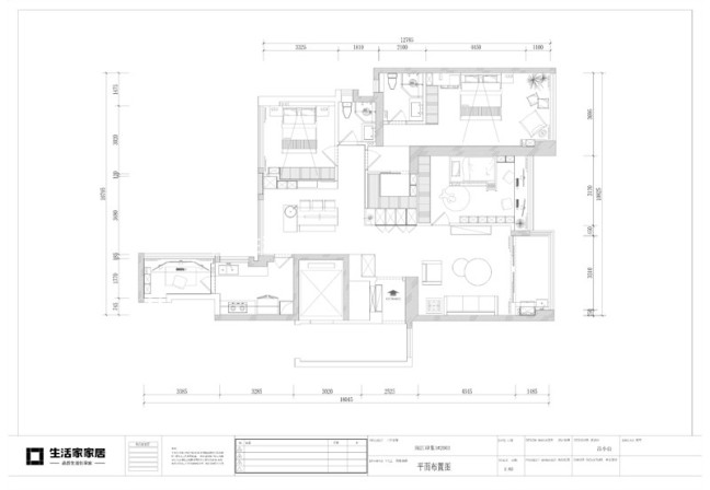 户型图海晟闽江印象 126m² 现代轻奢风格