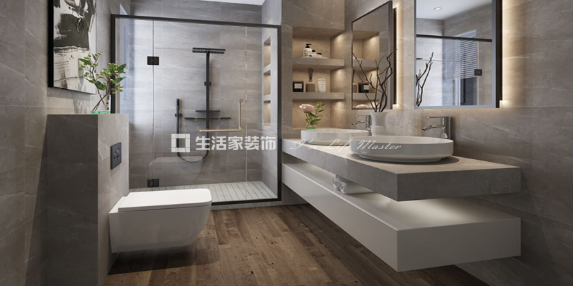 电视墙117平三室现代装修实景案例