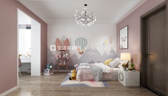电视墙世贸•御龙湾 116m² 新中式风格