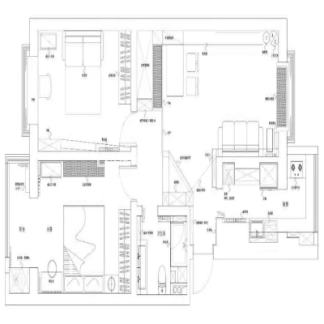 上君花园二室一厅一卫户型解析