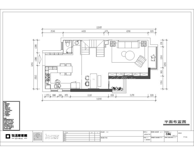 户型图三盛滨江国际112m²  现代日式风格