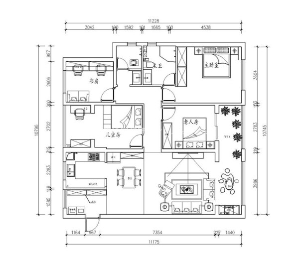 户型图白麓城 130m² 现代风格 生活家家居