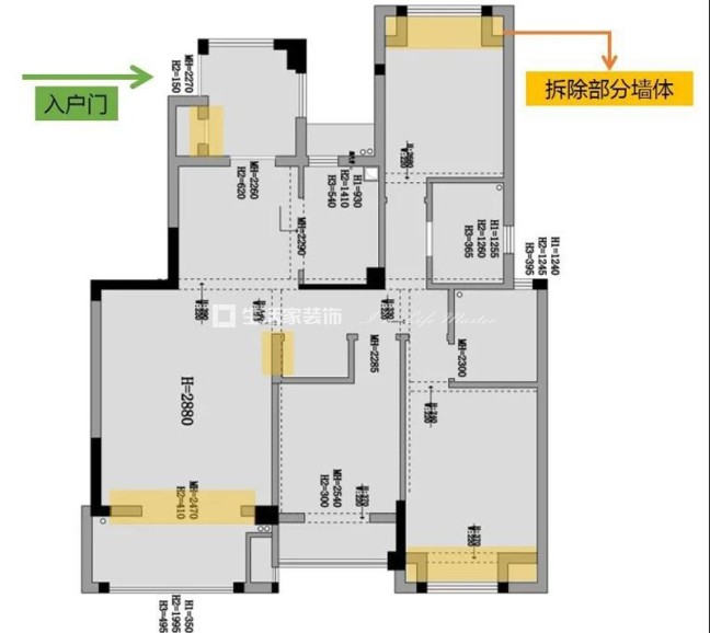 户型图三盛国际公园香缇时光106m² 现代简约风格