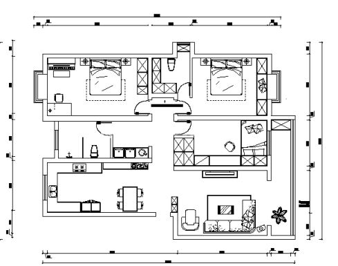 户型图梁山丽景花园140m² 混搭装修