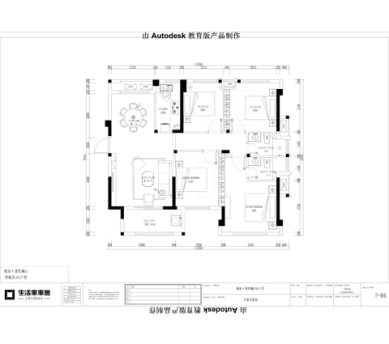 户型图95㎡轻奢风格,联润璞玥澜山