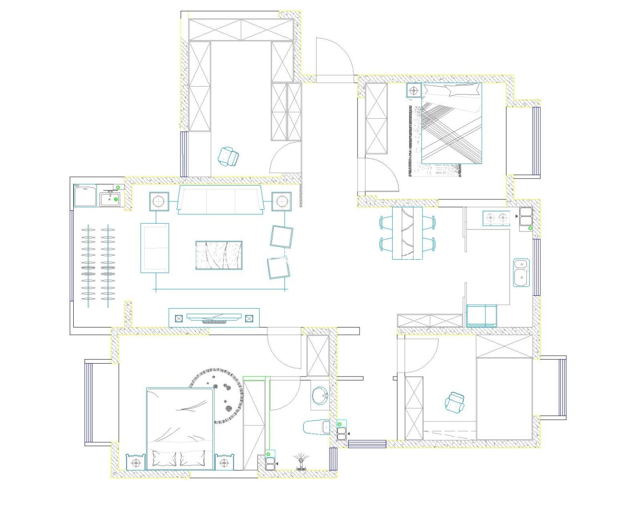 户型图瑞马名门153m²现代风格装修