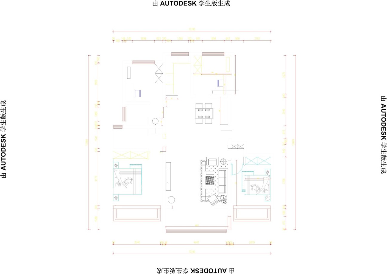 户型图九巨龙青年城华锦苑119m²现代风格装修