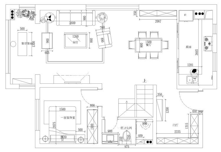 现代户型图装修效果图