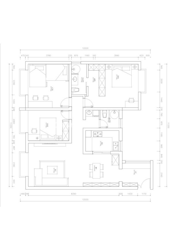 户型图七彩云南第壹城 112㎡ 新中式