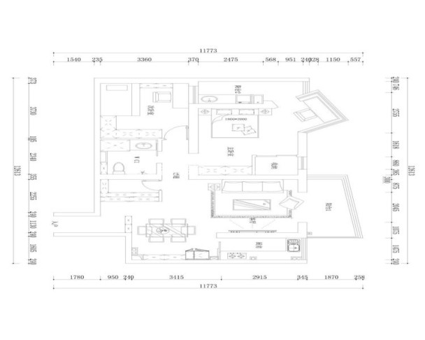 户型图顺城高级公寓 102㎡ 现代简约 生活家家居