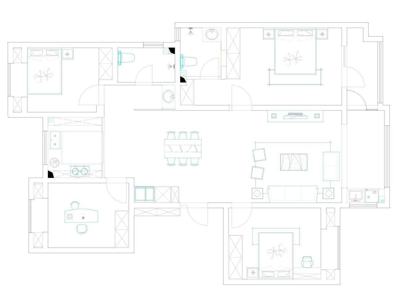 户型图瑞马意墅150m²新中式