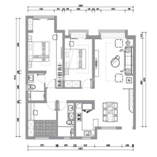 路劲太阳城90新中式风格户型解析