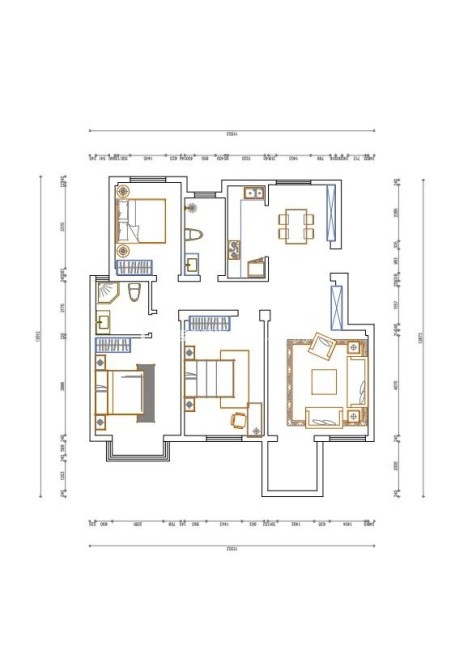 户型图康城丽景143m²现代简约装修案例