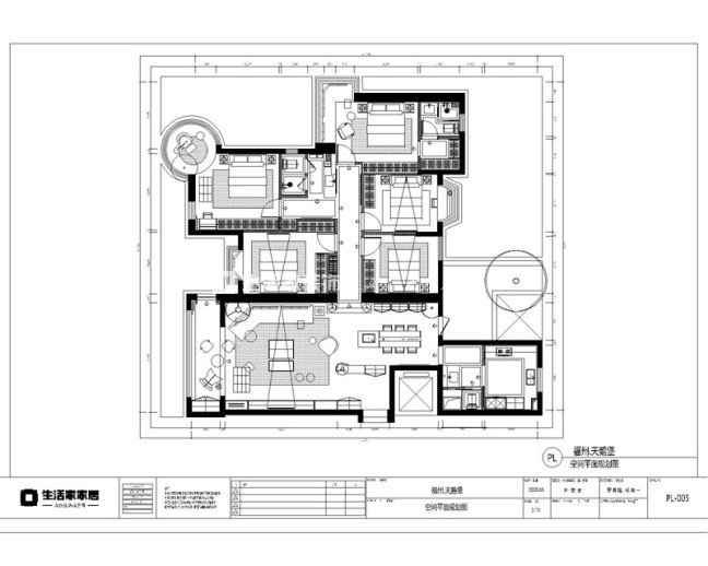 户型图东方名城天鹅堡174m²现代轻奢风格装修案例