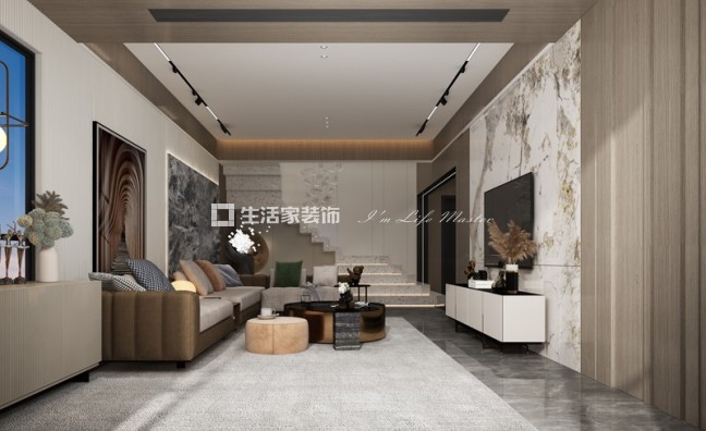 飘窗融信大卫城270m²现代轻奢风格装修案例