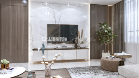 新鹏翡翠湾+3室2厅1卫+现代轻奢风户型一户型图