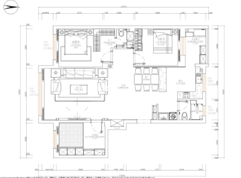 新鹏翡翠湾+3室2厅1卫+现代轻奢风户型解析