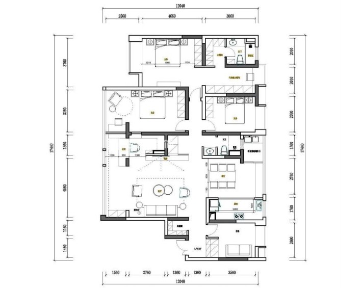 省委党院  200㎡户型一户型图