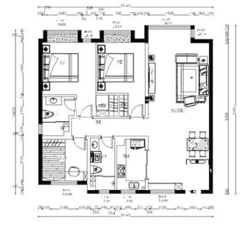 富力又一城合居园148平米轻奢风格户型解析