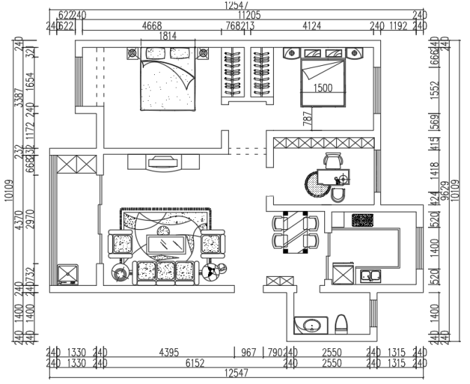 户型图荷韵花园125m²现代风格装修案例