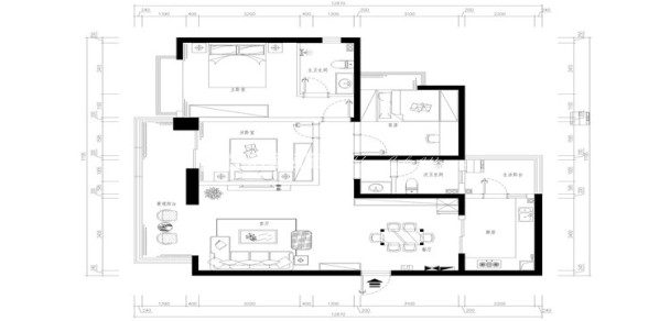 户型图观澜汇 125m² 新中式  生活家家居