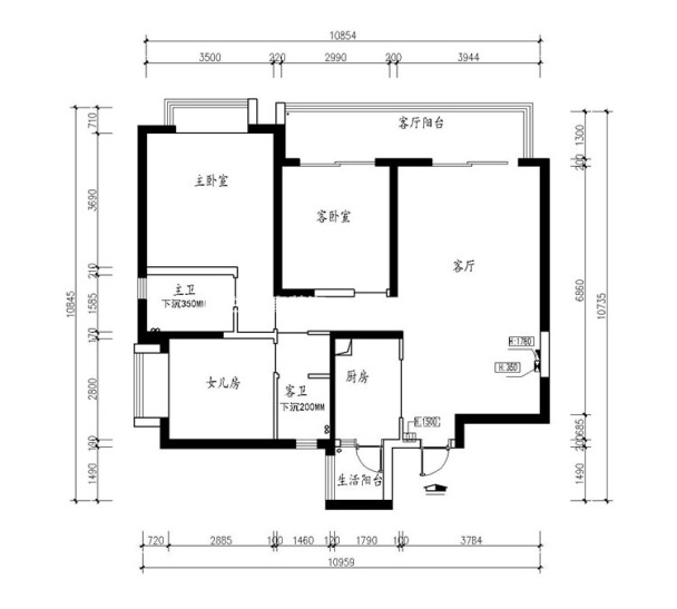 户型图 观澜汇 113㎡ 现代风格