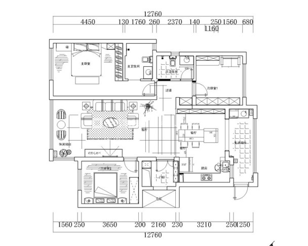 户型图半岛华府 100㎡  现代风格 生活家家居