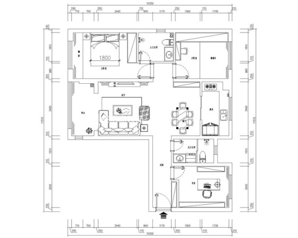 户型图 中航玺樾 95m² 现代轻奢 生活家家居